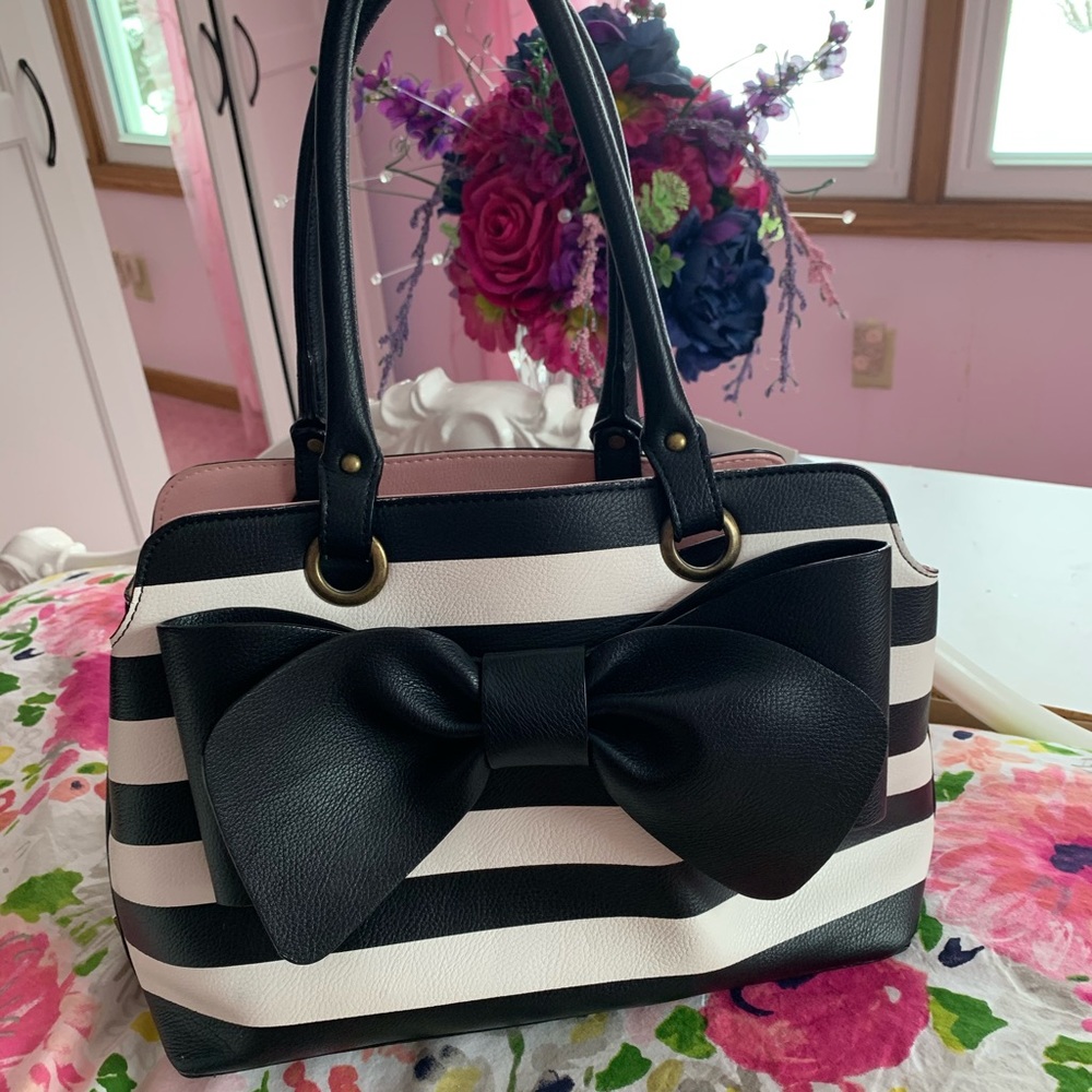 Betsey Johnson Handbag with Black Bow